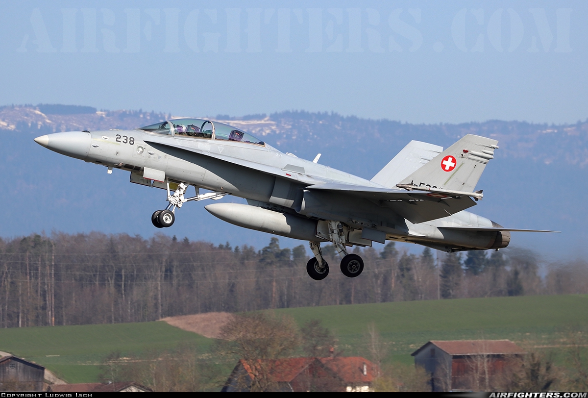 Switzerland - Air Force McDonnell Douglas F/A-18D Hornet J-5238 at Payerne (LSMP), Switzerland