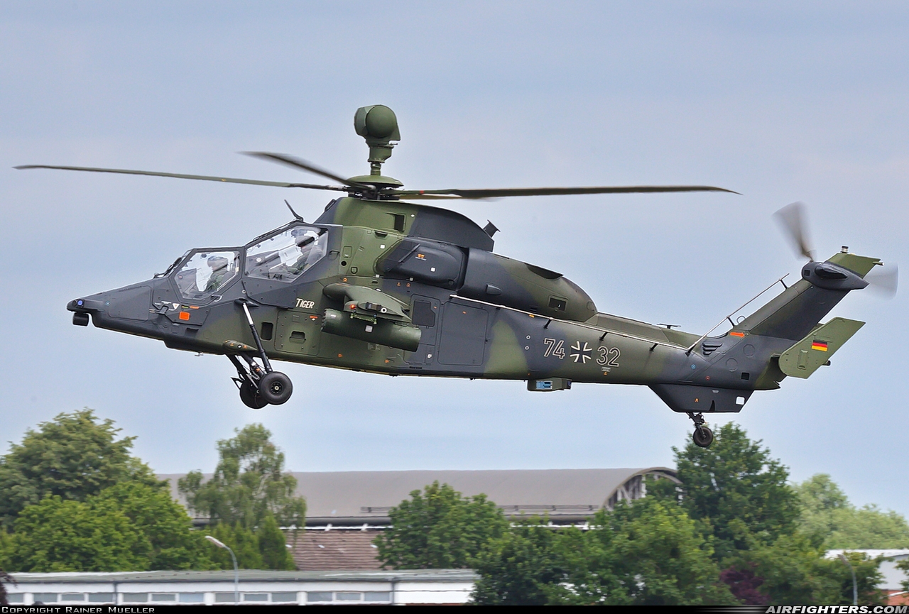 Germany - Army Eurocopter EC-665 Tiger UHT 74+32 at Buckeburg (- Achum) (ETHB), Germany