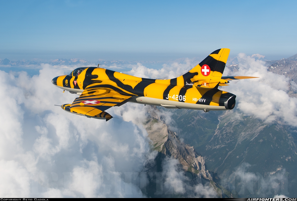 Private - Verein Hunter Flying Group Hawker Hunter T68 HB-RVV at In Flight, Switzerland