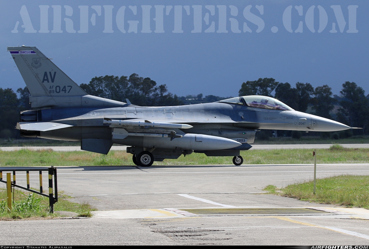 USA - Air Force General Dynamics F-16C Fighting Falcon 89-2047 at Andravida (Pyrgos -) (PYR / LGAD), Greece