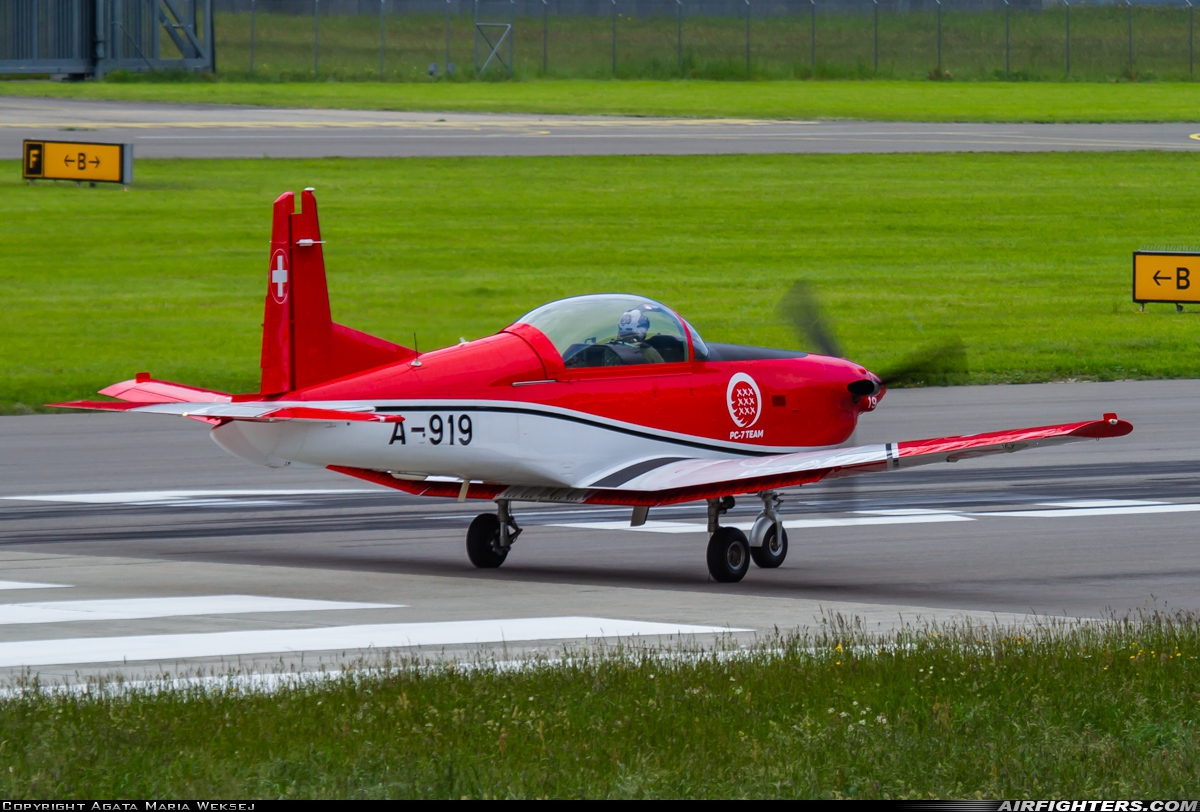 Switzerland - Air Force Pilatus NCPC-7 Turbo Trainer A-919 at Meiringen (LSMM), Switzerland
