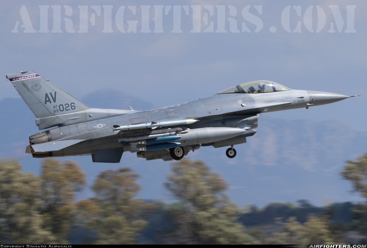 USA - Air Force General Dynamics F-16C Fighting Falcon 89-2026 at Andravida (Pyrgos -) (PYR / LGAD), Greece