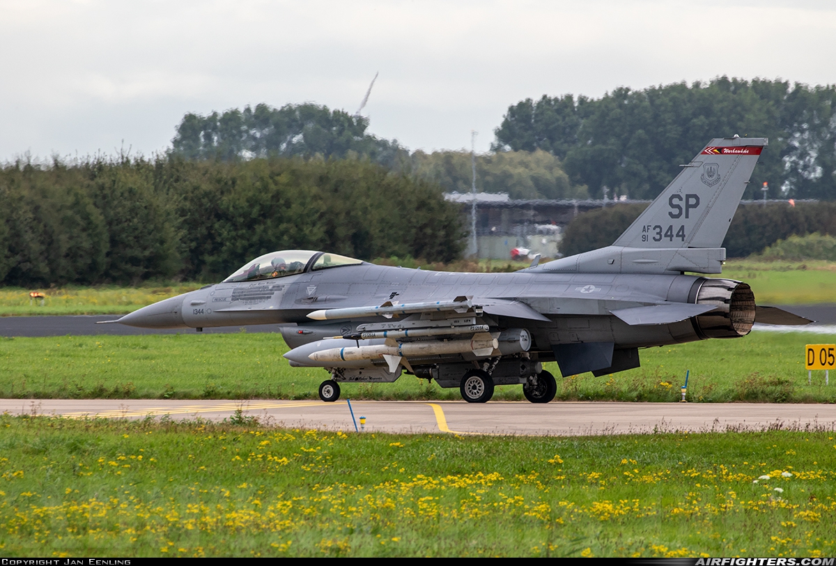 USA - Air Force General Dynamics F-16C Fighting Falcon 91-0344 at Leeuwarden (LWR / EHLW), Netherlands