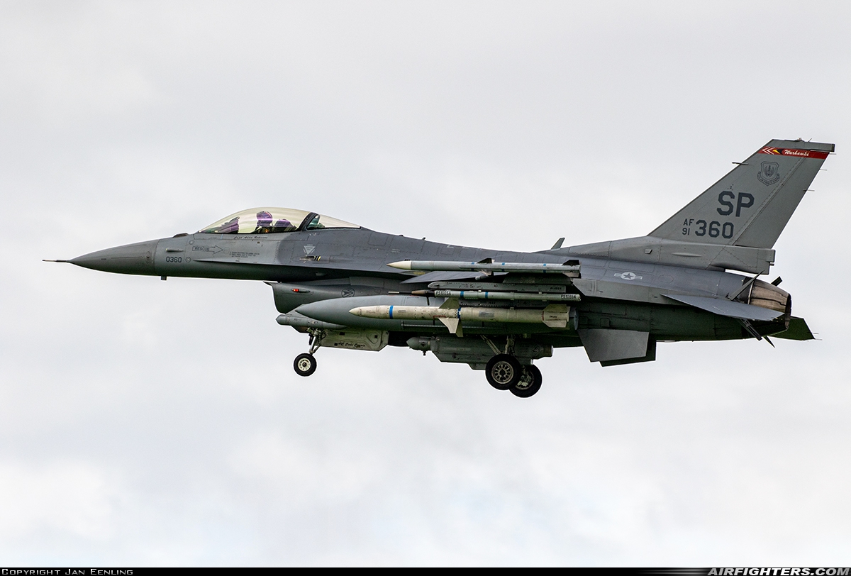 USA - Air Force General Dynamics F-16C Fighting Falcon 91-0360 at Leeuwarden (LWR / EHLW), Netherlands