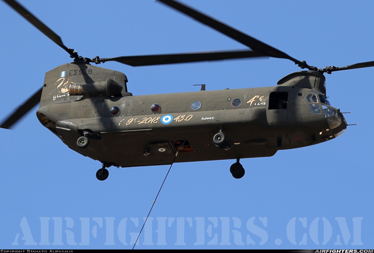 Greece - Army Boeing Vertol CH-47D Chinook ES929 at Tanagra (LGTG), Greece