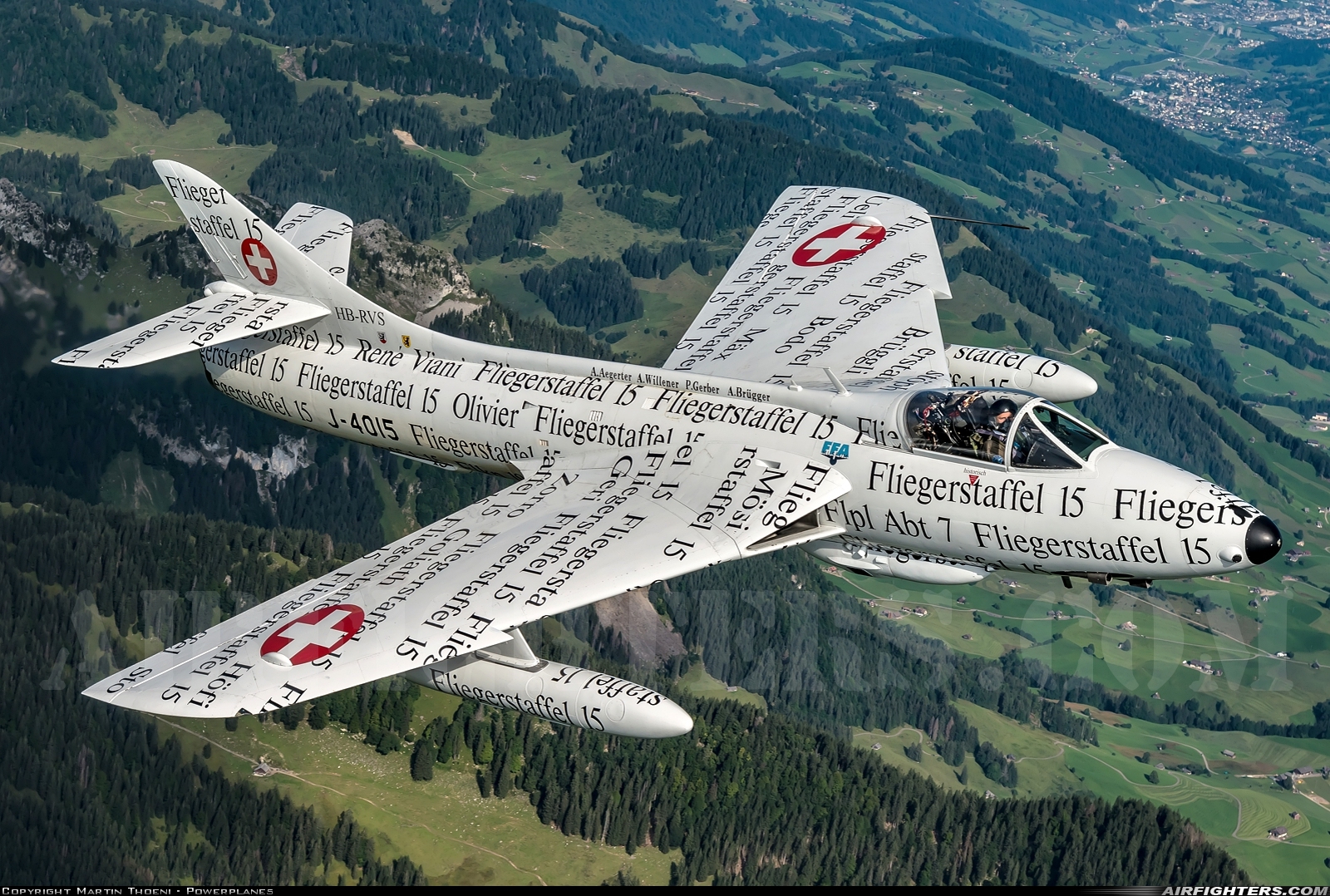 Private - Hunterverein Obersimmental Hawker Hunter F58 HB-RVS at In Flight, Switzerland