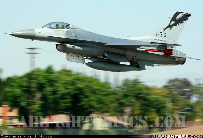 USA - Air Force General Dynamics F-16C Fighting Falcon 87-0315 at Riverside - Municipal (RAL / KRAL), USA