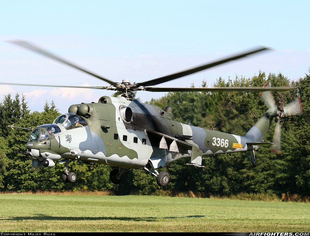 Czech Republic - Air Force Mil Mi-35 (Mi-24V) 3366 at Off-Airport - Kraliky, Czech Republic