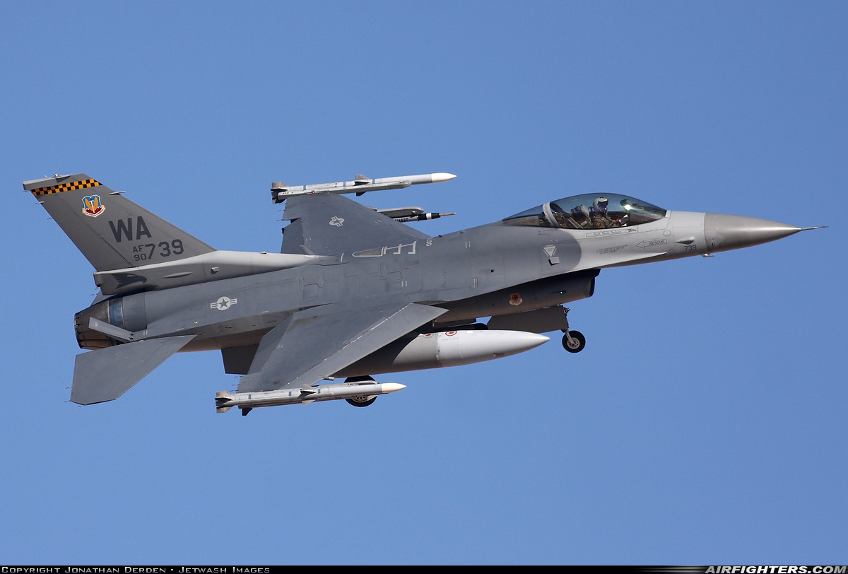 USA - Air Force General Dynamics F-16C Fighting Falcon 90-0739 at Las Vegas - Nellis AFB (LSV / KLSV), USA