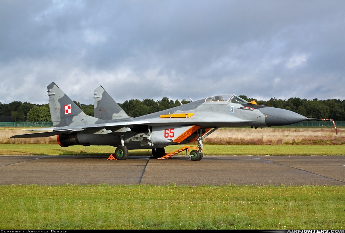 Poland - Air Force Mikoyan-Gurevich MiG-29A (9.12A) 65 at Kleine Brogel (EBBL), Belgium