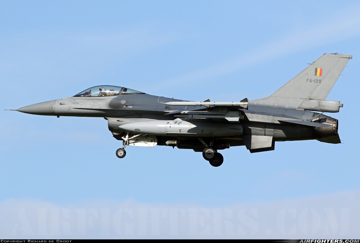 Belgium - Air Force General Dynamics F-16AM Fighting Falcon FA-129 at Leeuwarden (LWR / EHLW), Netherlands