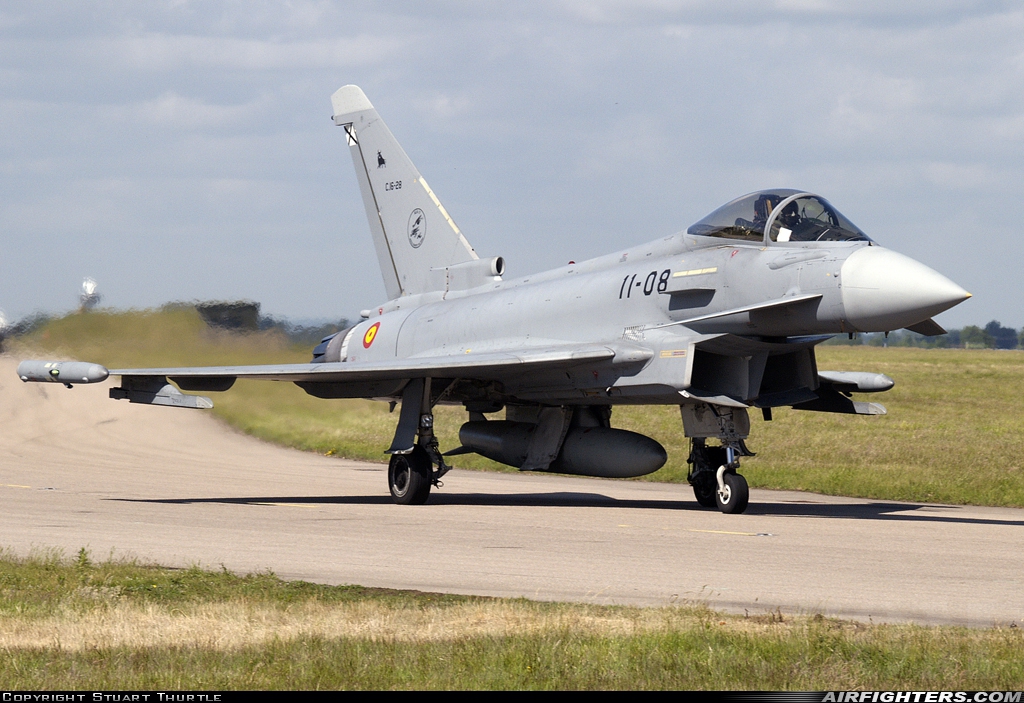 Spain - Air Force Eurofighter C-16 Typhoon (EF-2000S) C.16-28 at Coningsby (EGXC), UK