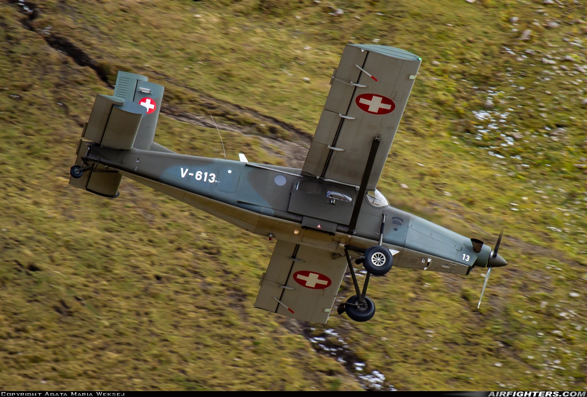 Switzerland - Air Force Pilatus PC-6/B2-H2M-1 Turbo Porter V-613 at Off-Airport - Axalp, Switzerland
