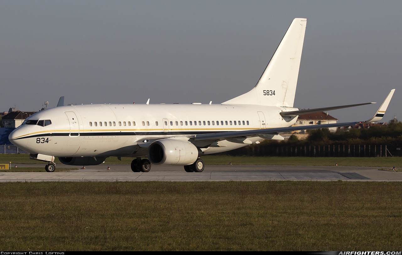 USA - Navy Boeing C-40A Clipper (737-7AFC) 165834 at Zagreb - Pleso (ZAG / LDZA), Croatia