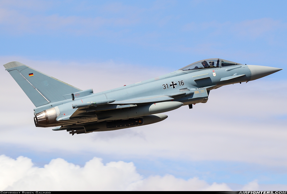 Germany - Air Force Eurofighter EF-2000 Typhoon S 31+16 at Albacete (- Los Llanos) (LEAB), Spain