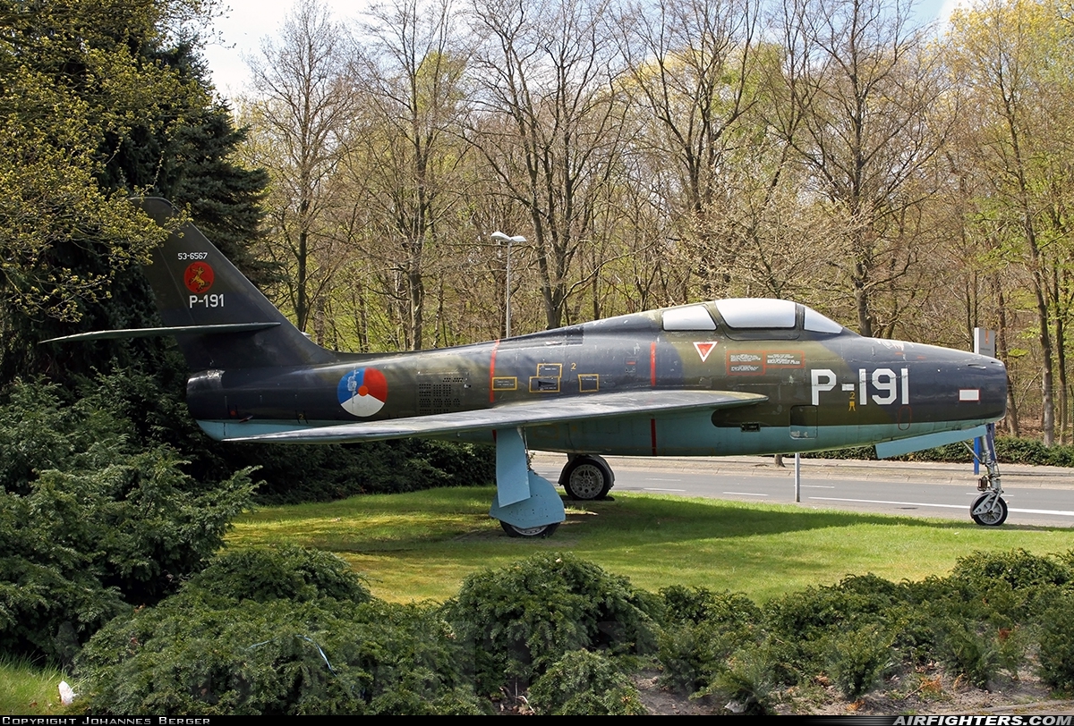 Netherlands - Air Force Republic F-84F Thunderstreak P-191 at Breda - Gilze-Rijen (GLZ / EHGR), Netherlands