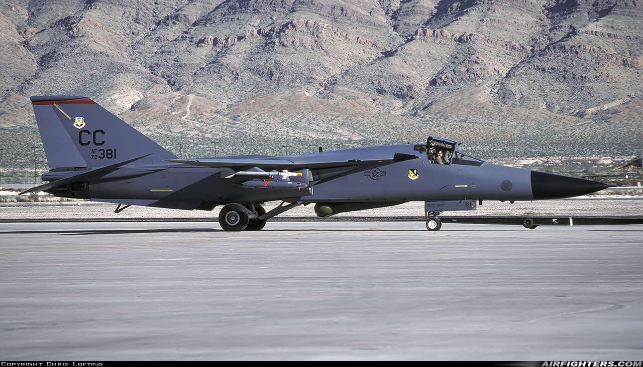 USA - Air Force General Dynamics F-111F Aardvark 70-2381 at Las Vegas - Nellis AFB (LSV / KLSV), USA