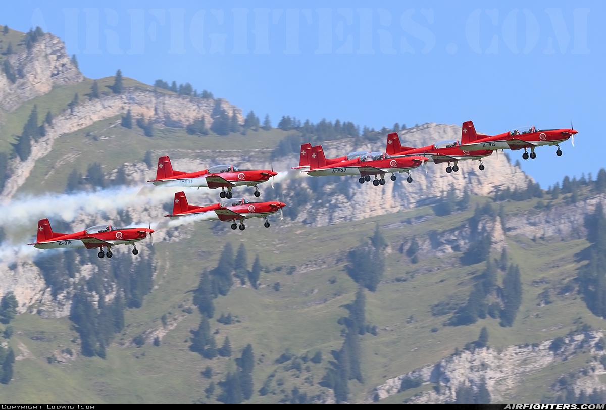 Switzerland - Air Force Pilatus NCPC-7 Turbo Trainer A-913 at Mollis (LSMF), Switzerland