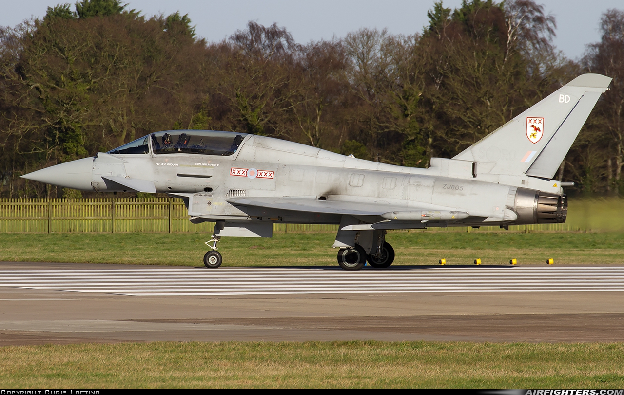 UK - Air Force Eurofighter Typhoon T3 ZJ805 at Coningsby (EGXC), UK