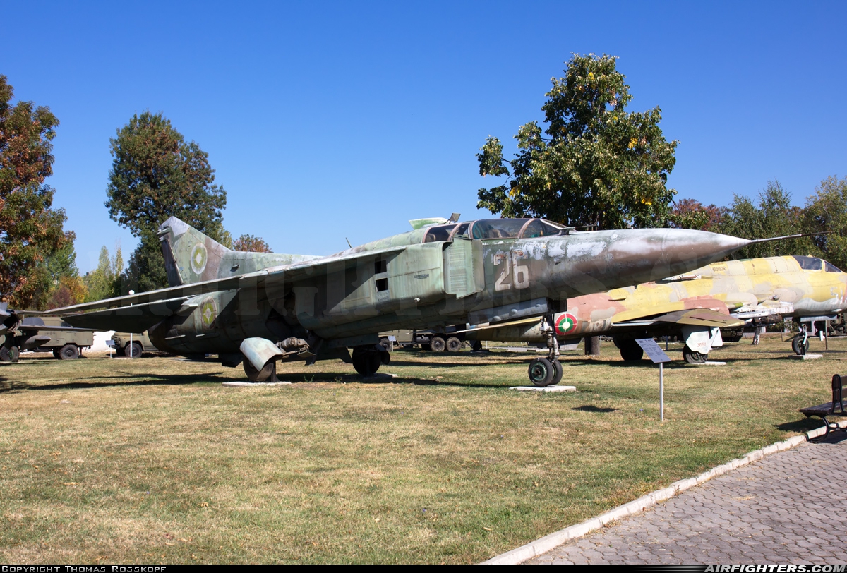 Bulgaria - Air Force Mikoyan-Gurevich MiG-23UB 26 at Off-Airport - Sofia, Bulgaria