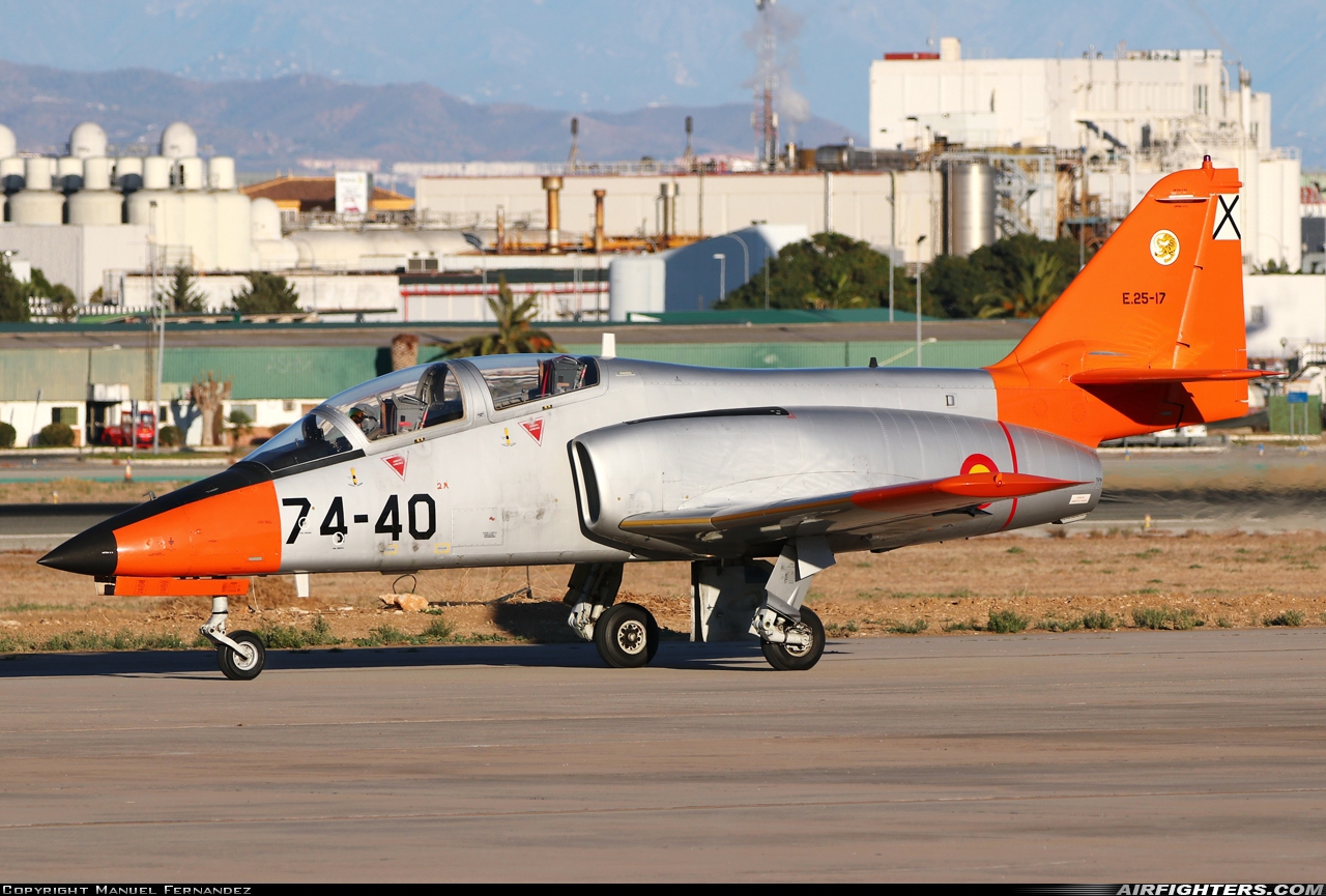 Spain - Air Force CASA C-101EB Aviojet E.25-17 at Malaga (AGP / LEMG), Spain