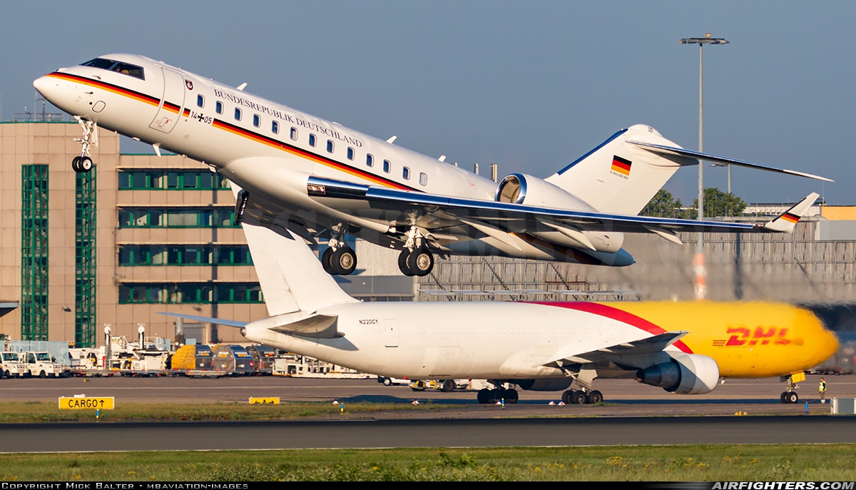 Germany - Air Force Bombardier BD-700-1A10 Global Express 14+05 at Cologne / Bonn (- Konrad Adenauer / Wahn) (CGN / EDDK), Germany