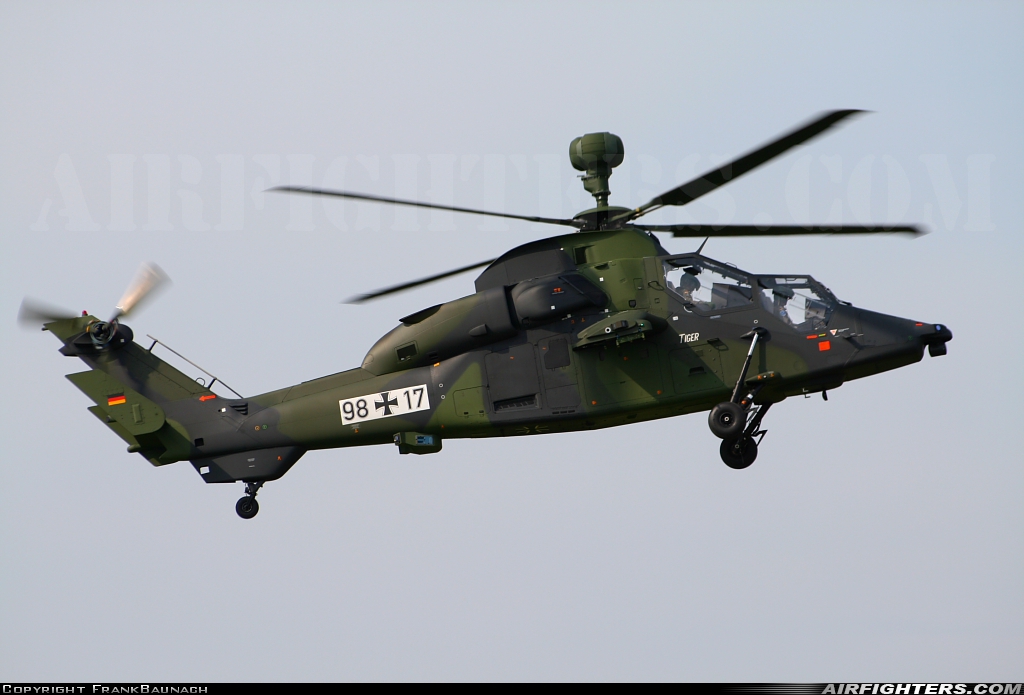 Germany - Army Eurocopter EC-665 Tiger UHT 98+17 at Fritzlar (ETHF), Germany