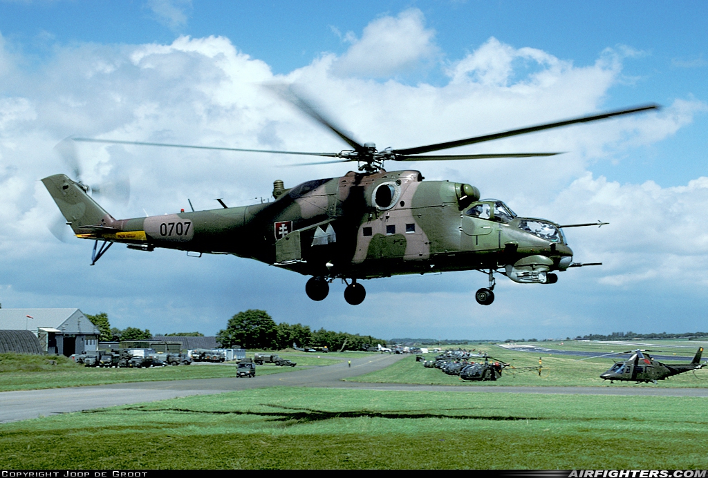 Slovakia - Air Force Mil Mi-35 (Mi-24V) 0707 at Liege (- Bierset) (LGG / EBLG), Belgium