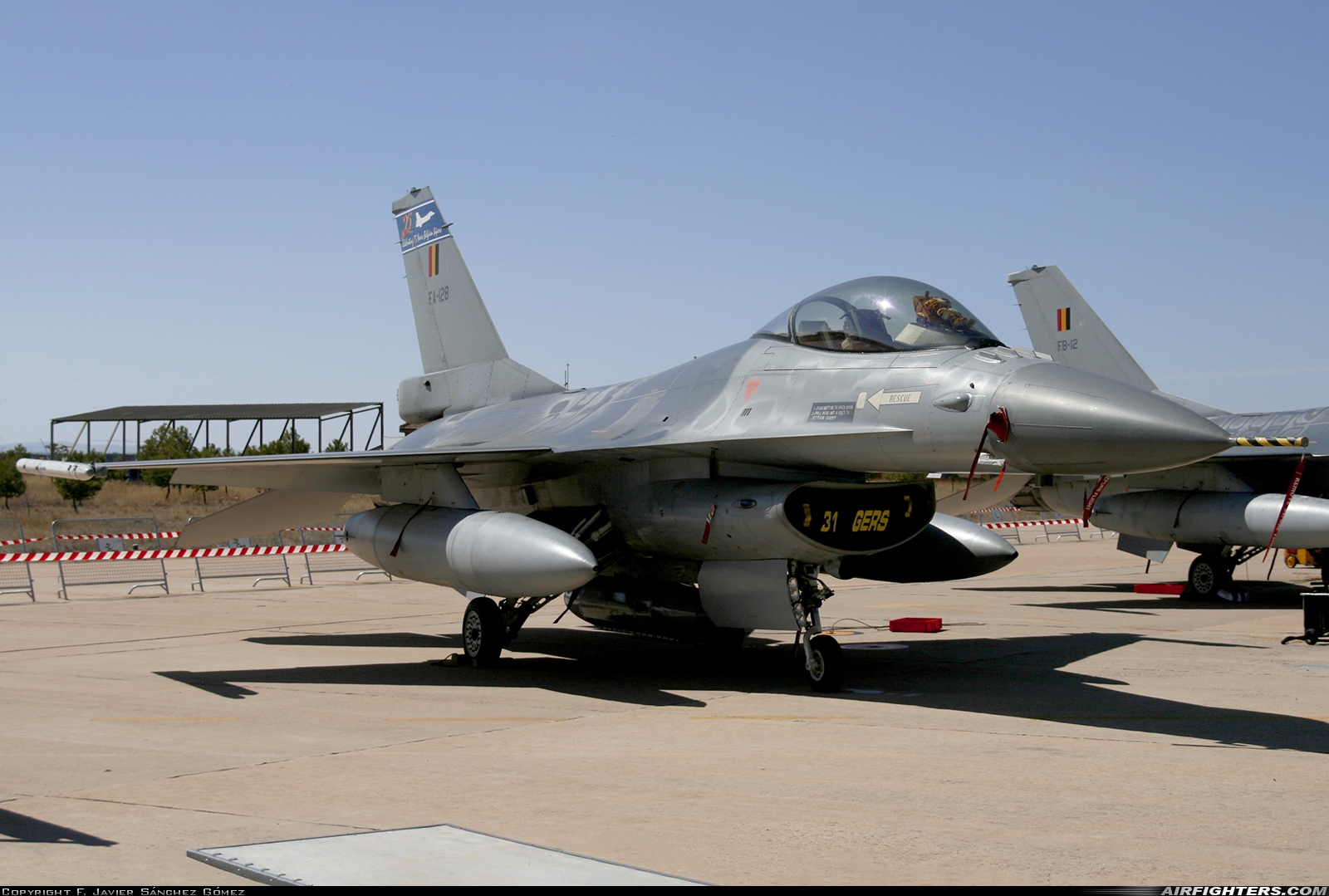 Belgium - Air Force General Dynamics F-16AM Fighting Falcon FA-128 at Albacete (- Los Llanos) (LEAB), Spain