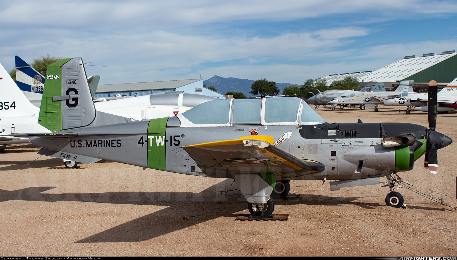 USA - Navy Beech T-34C Turbo Mentor (45) 164172 at Tucson - Pima Air and Space Museum, USA