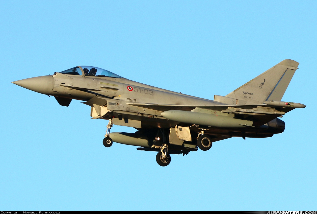 Italy - Air Force Eurofighter F-2000A Typhoon (EF-2000S) MM7314 at Albacete (- Los Llanos) (LEAB), Spain
