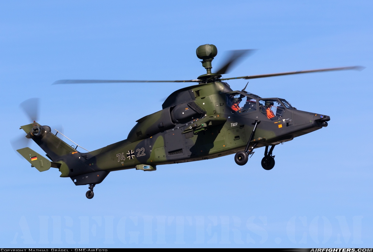 Germany - Army Eurocopter EC-665 Tiger UHT 74+22 at Donauwörth (EDPR), Germany