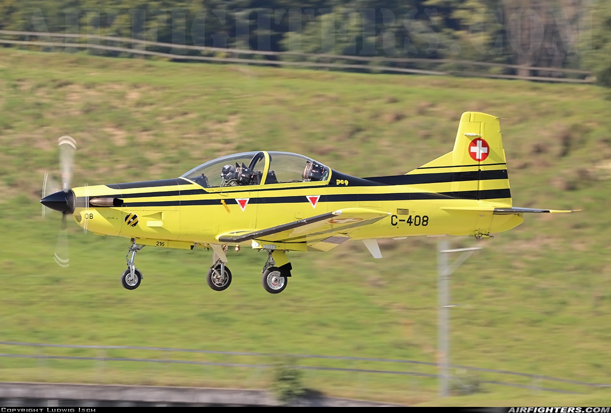 Switzerland - Air Force Pilatus PC-9 C-408 at Emmen (EML / LSME), Switzerland