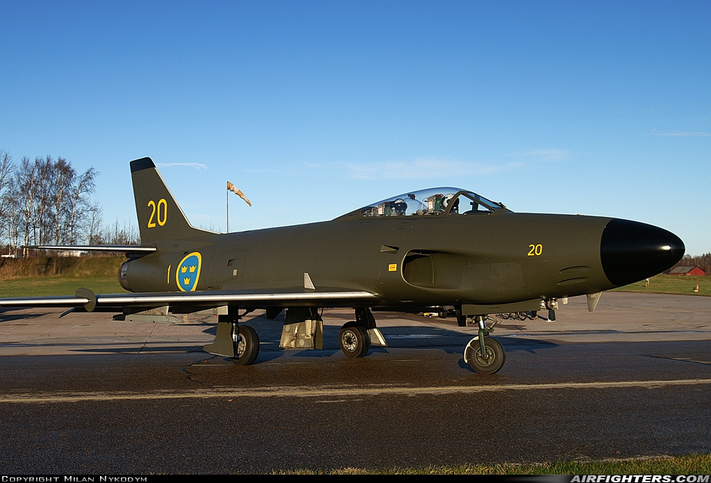 Sweden - Air Force Saab J32E Lansen 32620 at Satenas (ESIB), Sweden