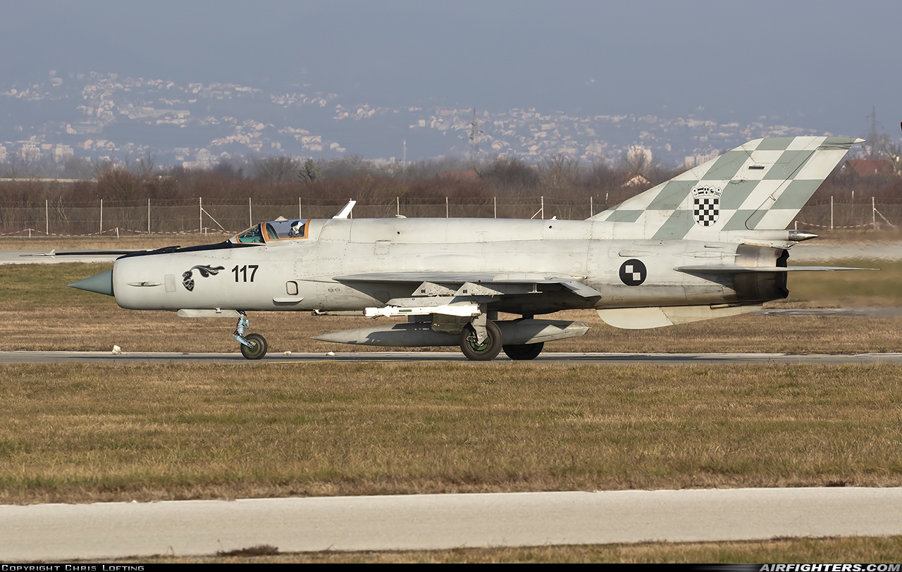 Croatia - Air Force Mikoyan-Gurevich MiG-21bisD 117 at Zagreb - Pleso (ZAG / LDZA), Croatia