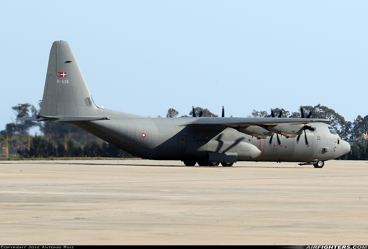 Denmark - Air Force Lockheed Martin C-130J-30 Hercules (L-382) B-538 at Malaga (AGP / LEMG), Spain