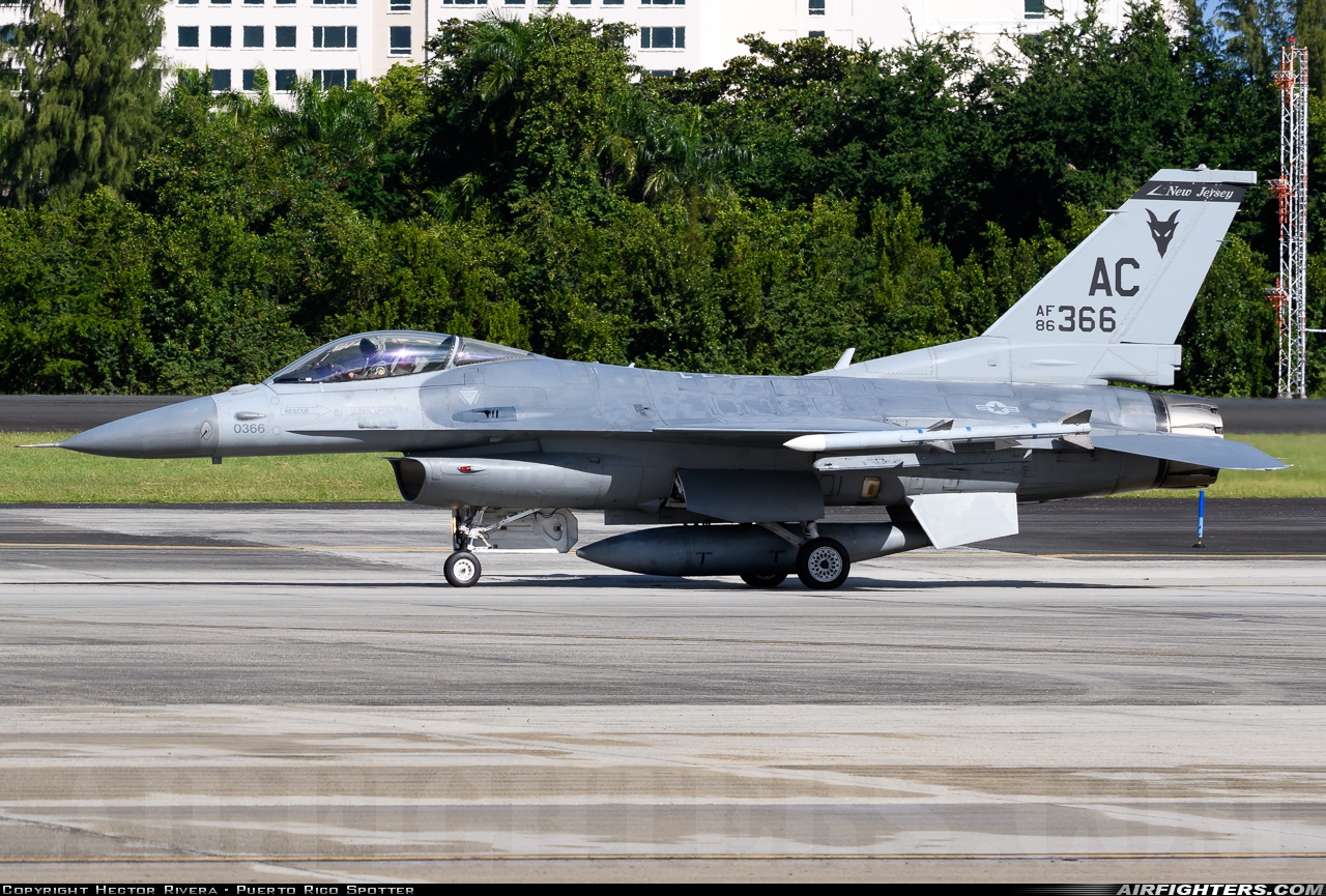 USA - Air Force General Dynamics F-16C Fighting Falcon 86-0366 at San Juan - Luis Munoz Marin Int. (SJU / TJSJ), Puerto Rico