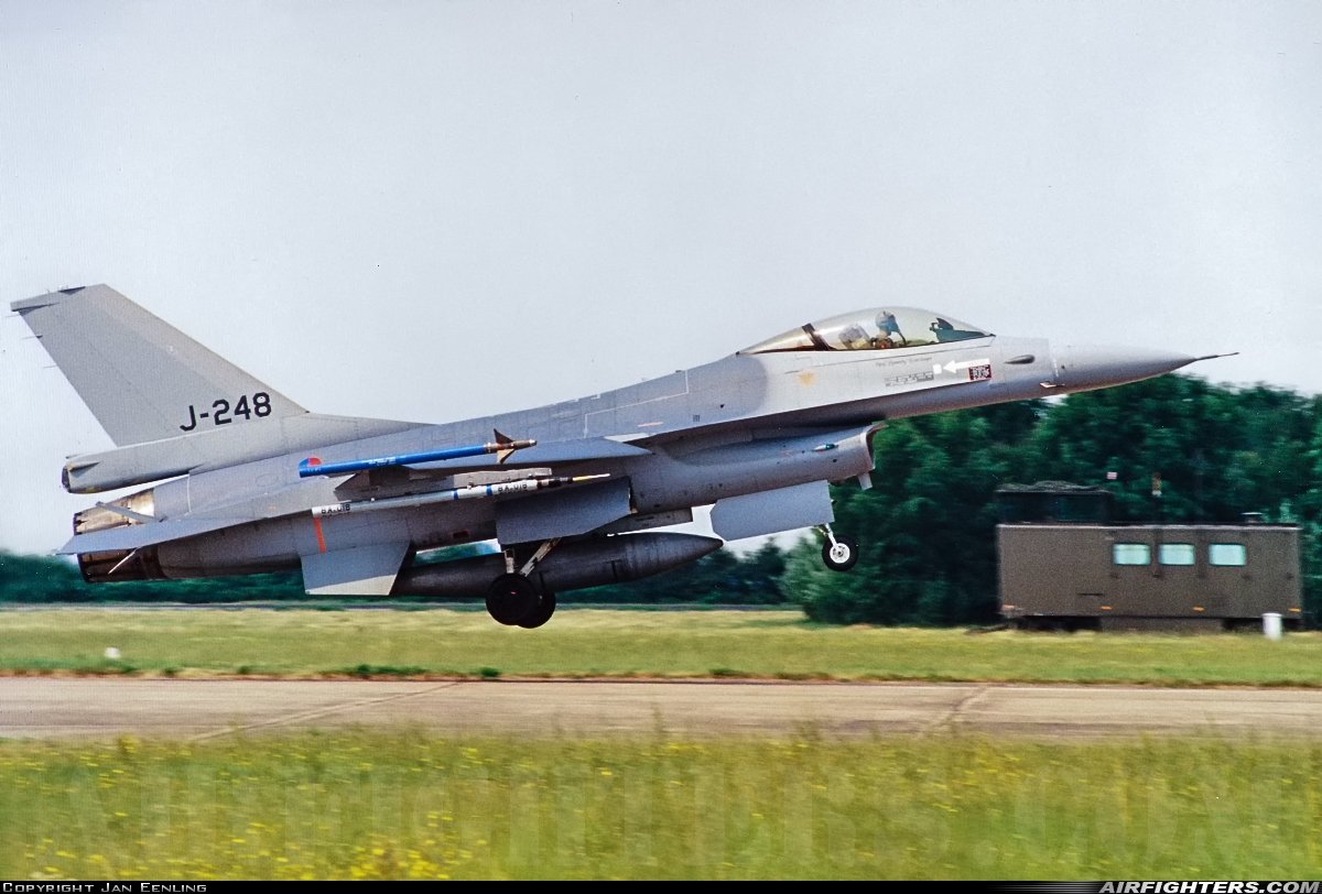 Netherlands - Air Force General Dynamics F-16A Fighting Falcon J-248 at Leeuwarden (LWR / EHLW), Netherlands