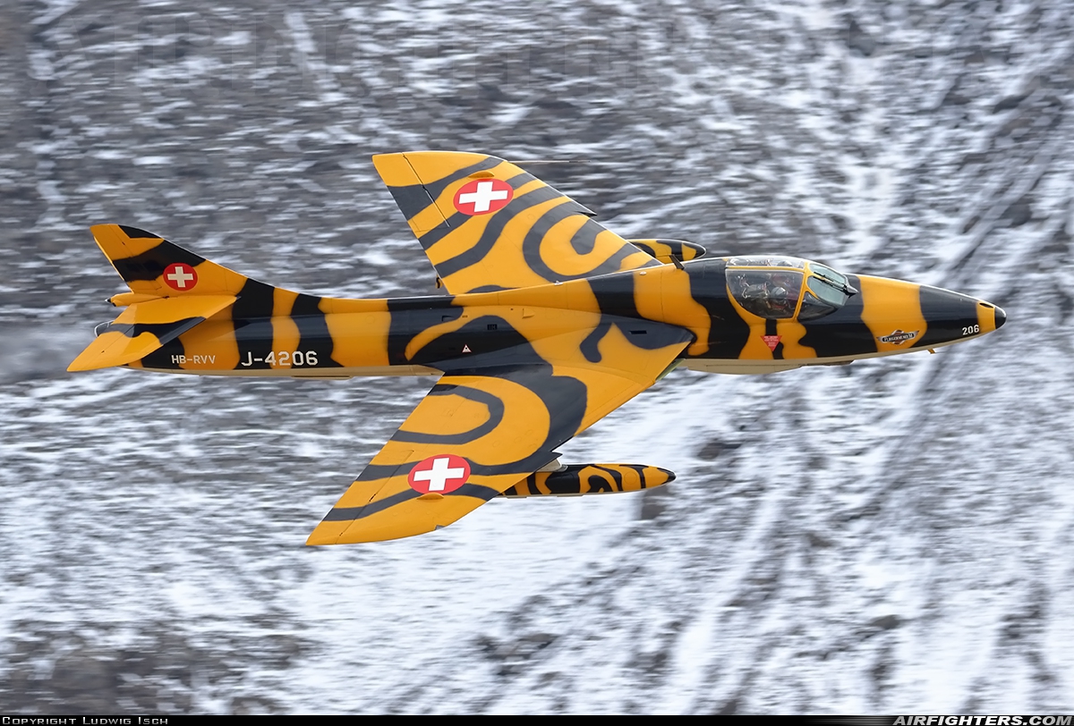 Private - Verein Hunter Flying Group Hawker Hunter T68 HB-RVV at Off-Airport - Axalp, Switzerland