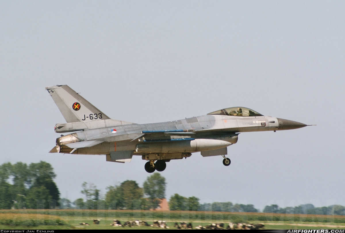 Netherlands - Air Force General Dynamics F-16AM Fighting Falcon J-633 at Leeuwarden (LWR / EHLW), Netherlands