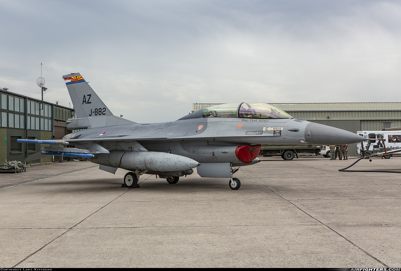 Netherlands - Air Force General Dynamics F-16BM Fighting Falcon J-882 at Nancy - Ochey (LFSO), France