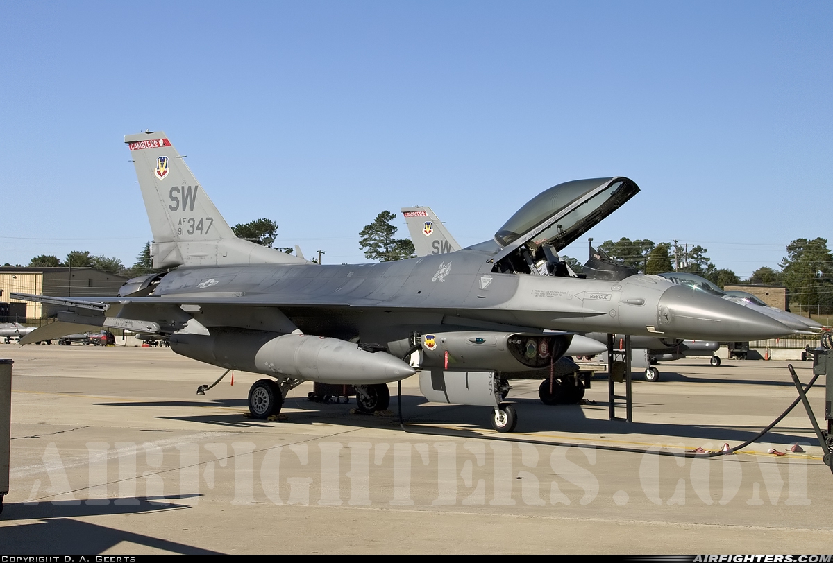 USA - Air Force General Dynamics F-16C Fighting Falcon 91-0347 at Shaw AFB (SSC/KSSC), USA