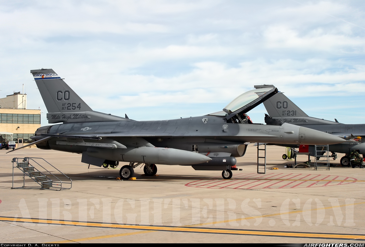 USA - Air Force General Dynamics F-16C Fighting Falcon 87-0254 at Denver - Aurora (Buckley AFB) (BKF / KBKF), USA