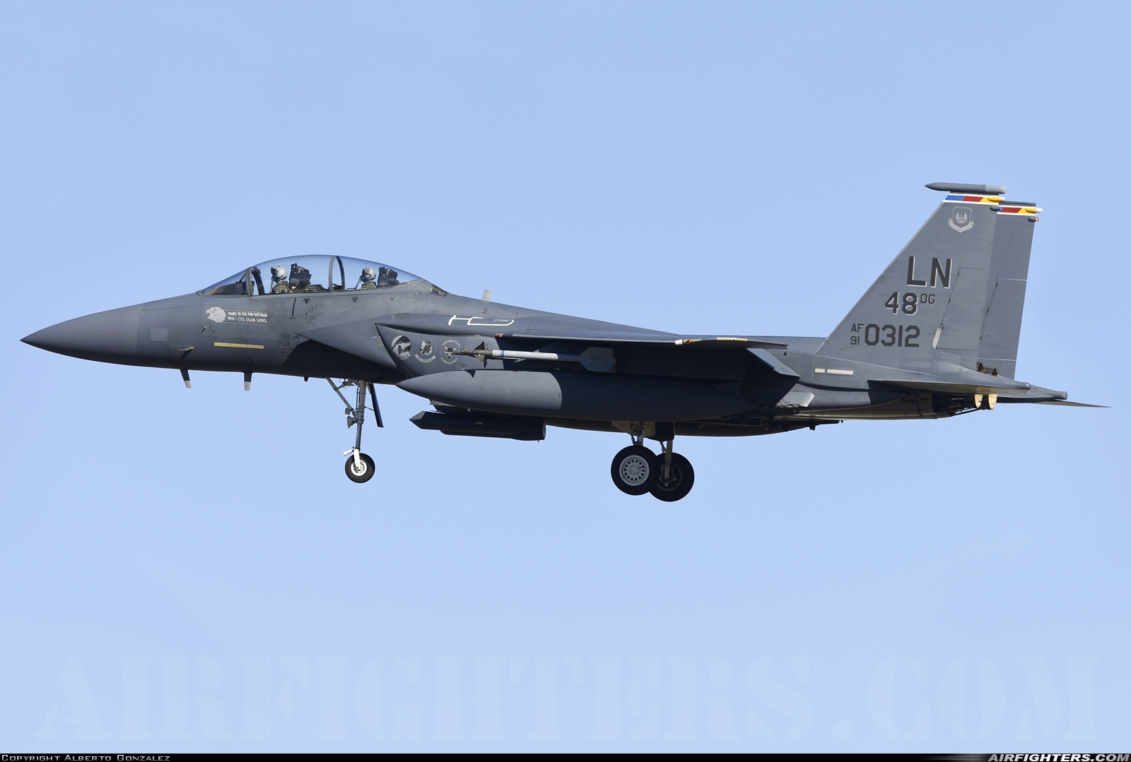 USA - Air Force McDonnell Douglas F-15E Strike Eagle 91-0312 at Albacete (- Los Llanos) (LEAB), Spain