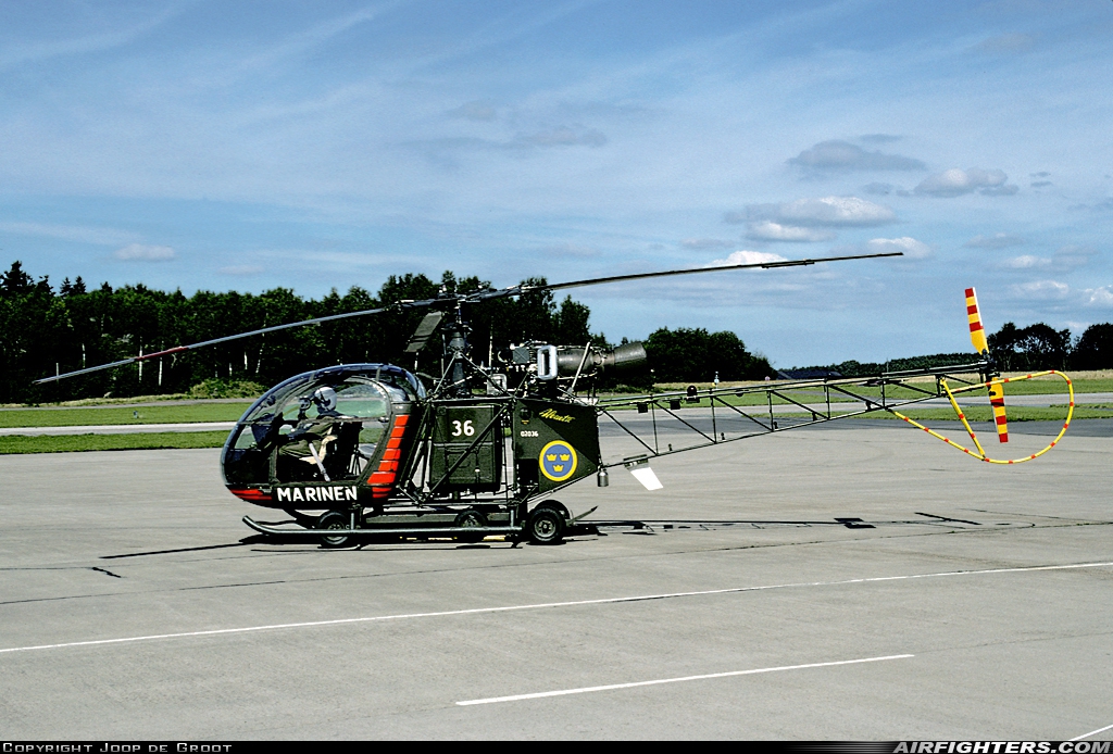 Sweden - Navy Sud Aviation SA.318C Alouette II 02036 at Gothenburg - City (Save) (GSE / ESGP), Sweden