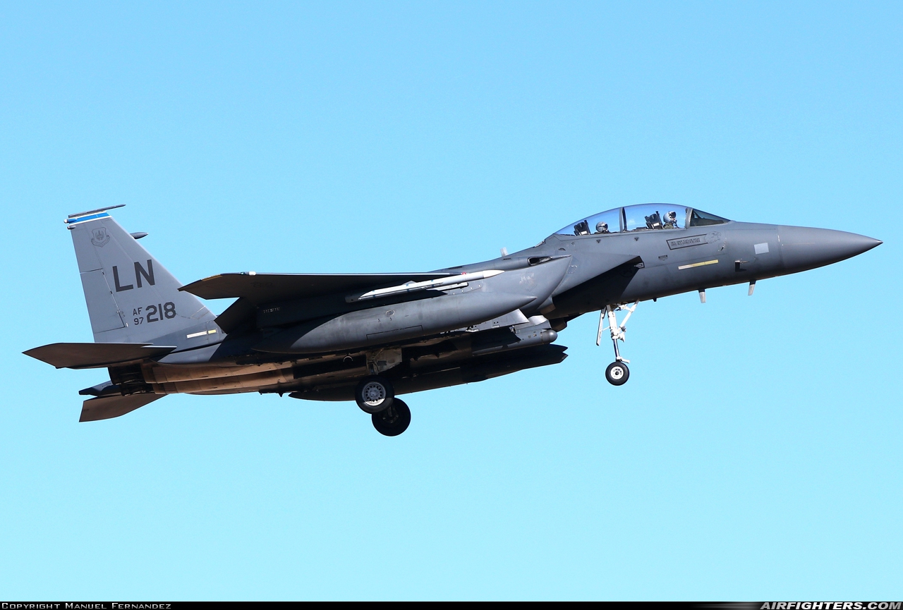 USA - Air Force McDonnell Douglas F-15E Strike Eagle 97-0218 at Albacete (- Los Llanos) (LEAB), Spain
