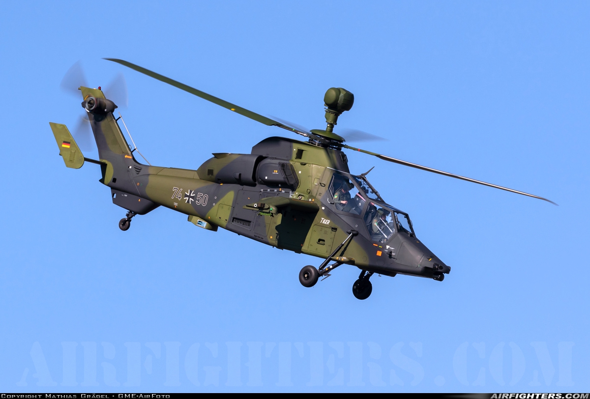 Germany - Army Eurocopter EC-665 Tiger UHT 74+50 at Donauwörth (EDPR), Germany