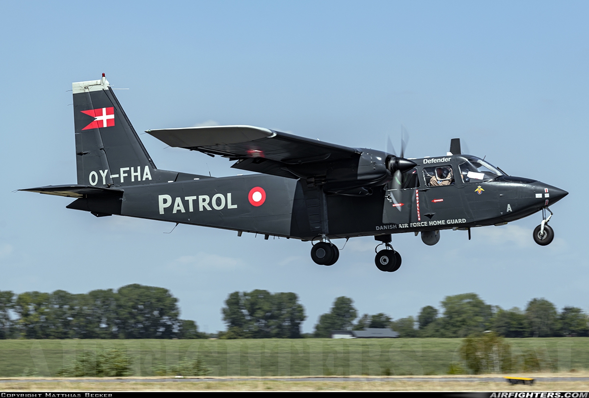 Denmark - Air Force Britten-Norman BN-2B-21 Islander OY-FHA at Saarbrucken (- Ensheim) (SCN / EDDR), Germany