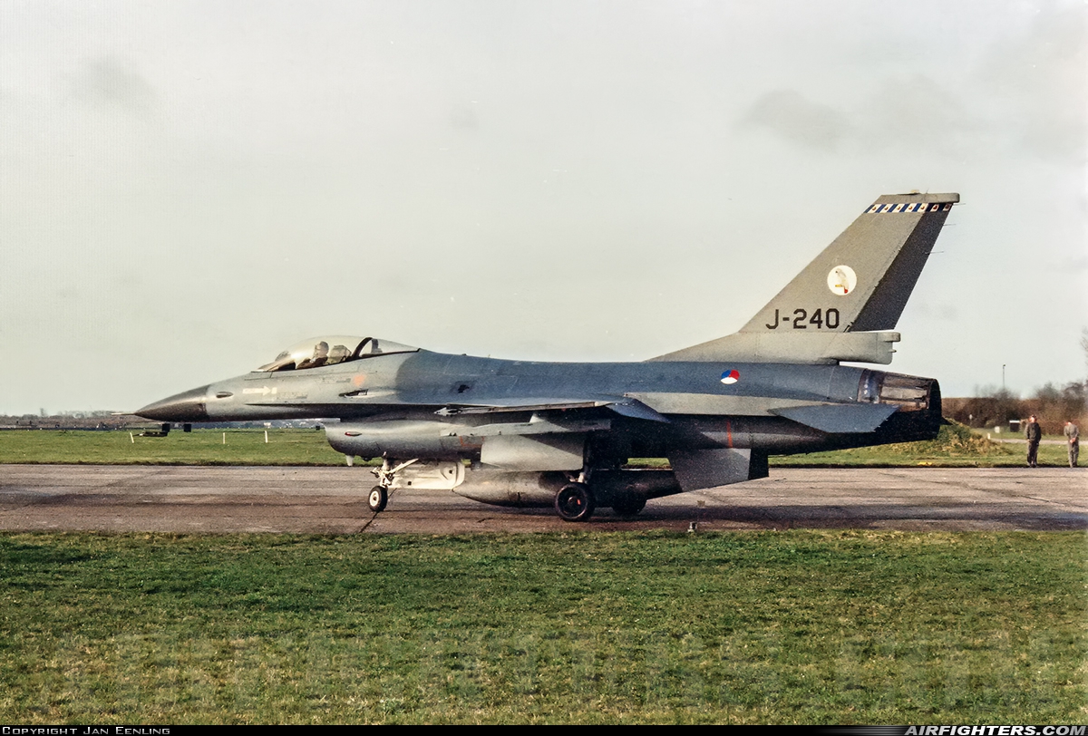 Netherlands - Air Force General Dynamics F-16A Fighting Falcon J-240 at Leeuwarden (LWR / EHLW), Netherlands