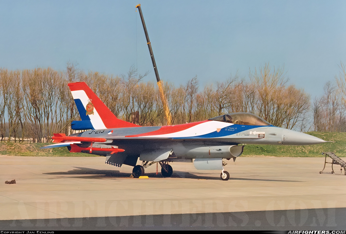 Netherlands - Air Force General Dynamics F-16A Fighting Falcon J-213 at Leeuwarden (LWR / EHLW), Netherlands